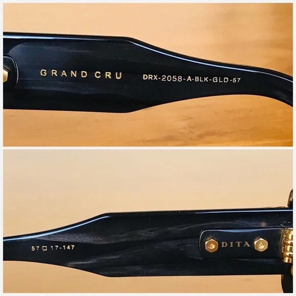 DITA GRAND CRU- 18K Gold W/ Grey To Clear - Ar (DRX-2058-A-BLK-GLD-57)